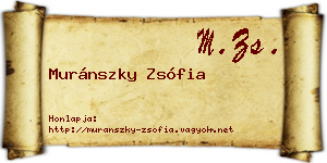 Muránszky Zsófia névjegykártya